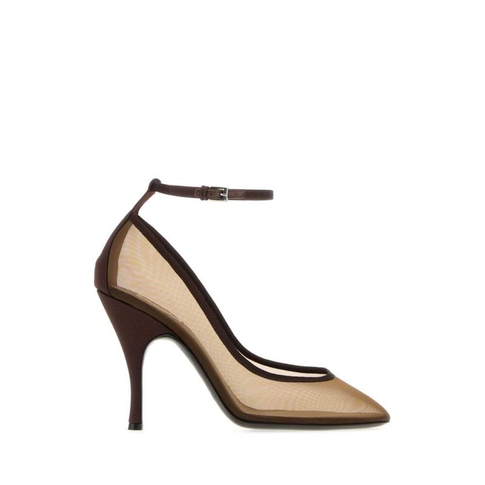 Alaia Women Brown Blue Mesh Pumps
